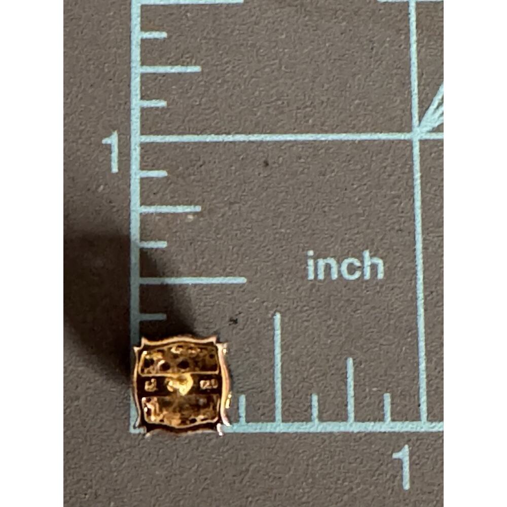 Vintage Sterling Silver 925 Pavé Diamond Square Stud Earrings Total 42 Diamonds - Picture 7 of 9